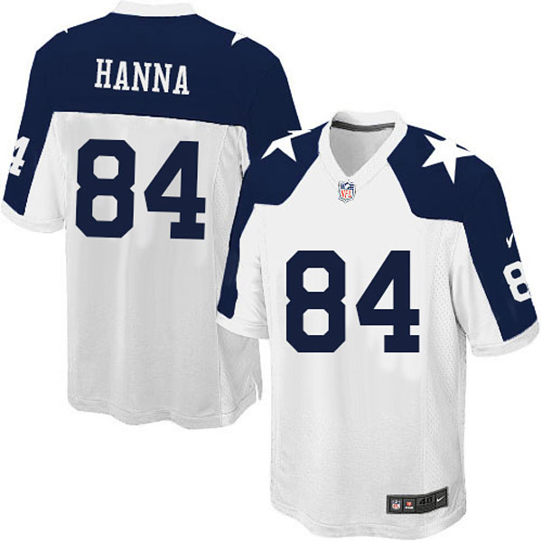 Men Nike Dallas Cowboys 84 James Hanna Game White Throwback Alternate Jersey