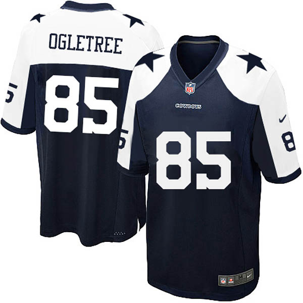 Men Nike Dallas Cowboys 85 Kevin Ogletree Game Navy Blue Throwback Alternate Jersey