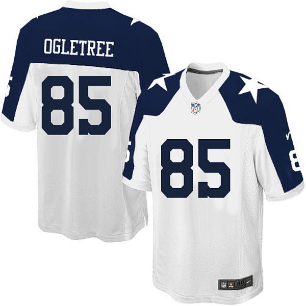 Men Nike Dallas Cowboys 85 Kevin Ogletree Game White Throwback Alternate Jersey