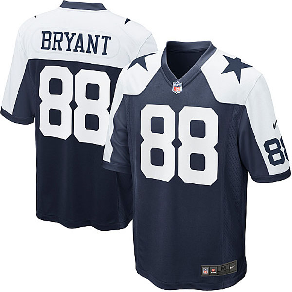 Men Nike Dallas Cowboys 88 Dez Bryant Game Navy Blue Throwback Alternate Jersey