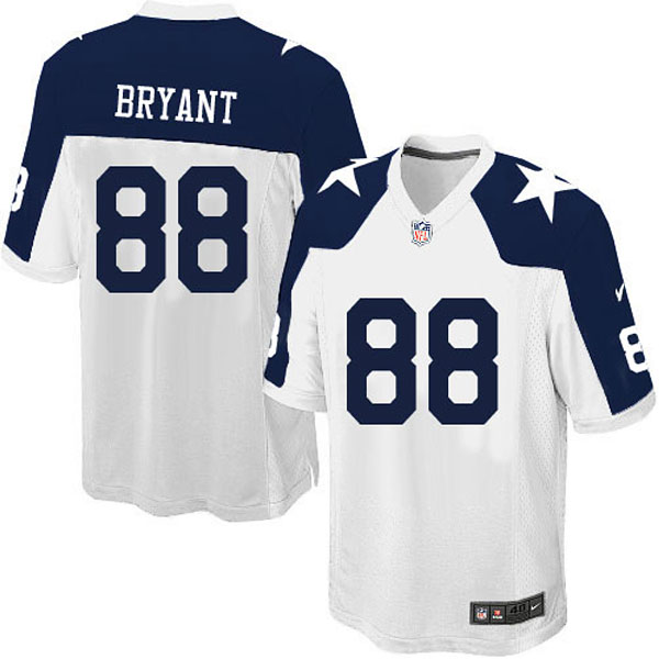 Men Nike Dallas Cowboys 88 Dez Bryant Game White Throwback Alternate Jersey