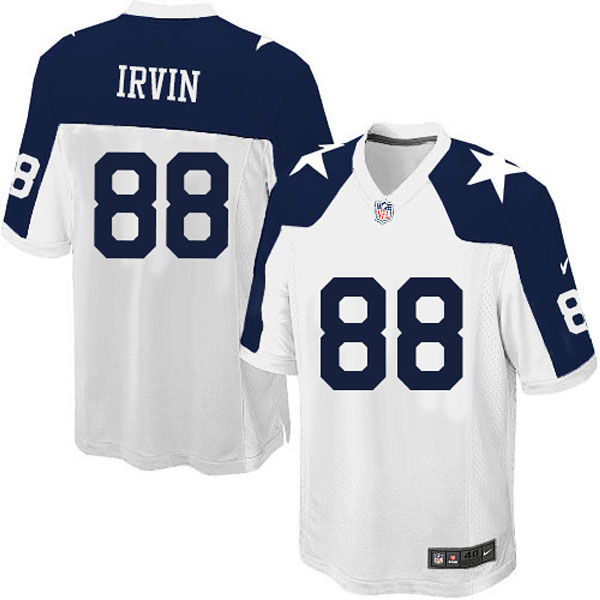 Men Nike Dallas Cowboys 88 Michael Irvin Game White Throwback Alternate Jersey