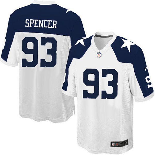 Men Nike Dallas Cowboys 93 Anthony Spencer Game White Throwback Alternate Jersey