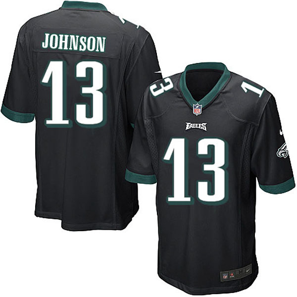 Men Nike Philadelphia Eagles #13 Damaris Johnson Game Black Alternate NFL Jersey