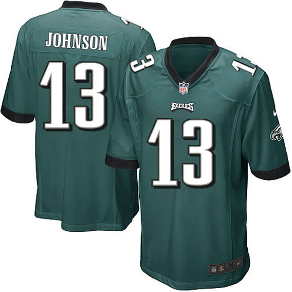 Men Nike Philadelphia Eagles #13 Damaris Johnson Game Midnight Green Team Color NFL Jersey