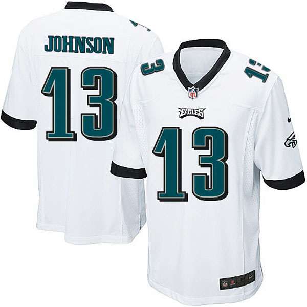 Men Nike Philadelphia Eagles #13 Damaris Johnson Game White NFL Jersey