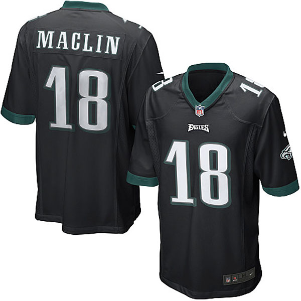 Men Nike Philadelphia Eagles #18 Jeremy Maclin Game Black Alternate NFL Jersey