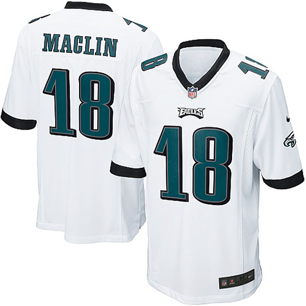 Men Nike Philadelphia Eagles #18 Jeremy Maclin Game White NFL Jersey