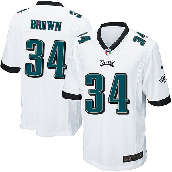 Men Nike Philadelphia Eagles #34 Bryce Brown Game White NFL Jersey