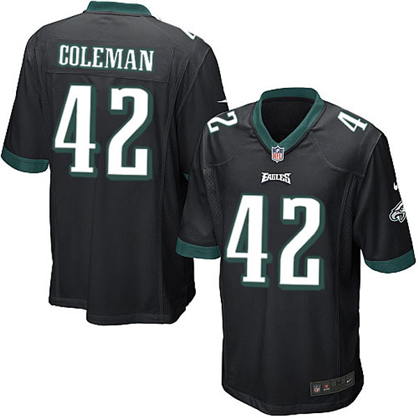 Men Nike Philadelphia Eagles #42 Kurt Coleman Game Black Alternate NFL Jersey