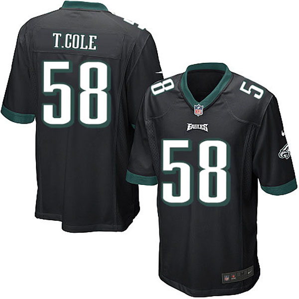 Men Nike Philadelphia Eagles #58 Trent Cole Game Black Alternate NFL Jersey