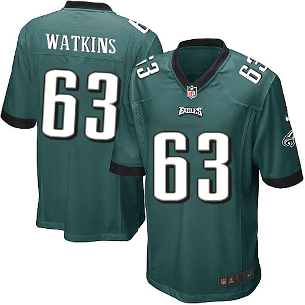 Men Nike Philadelphia Eagles #63 Danny Watkins Game Midnight Green Team Color NFL Jersey