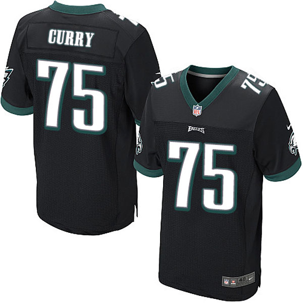 Men Nike Philadelphia Eagles #75 Vinny Curry Elite Black Alternate NFL Jersey