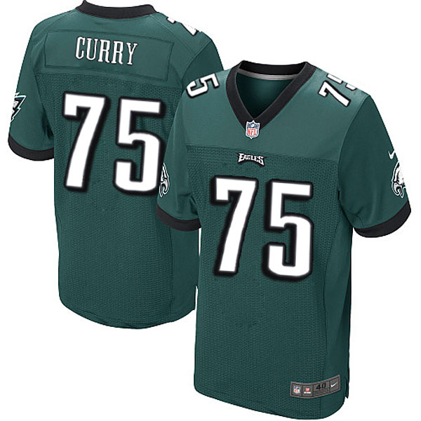 Men Nike Philadelphia Eagles #75 Vinny Curry Elite Midnight Green Team Color NFL Jersey