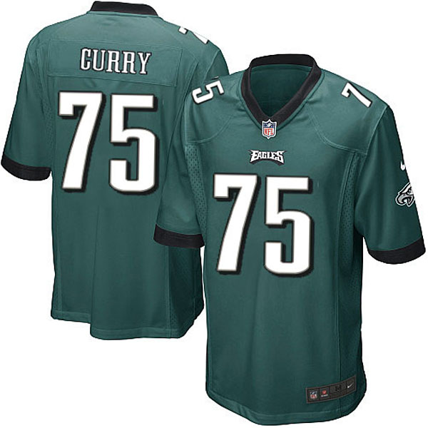 Men Nike Philadelphia Eagles #75 Vinny Curry Game Midnight Green Team Color NFL Jersey