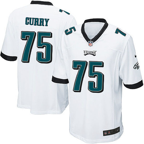 Men Nike Philadelphia Eagles #75 Vinny Curry Game White NFL Jersey