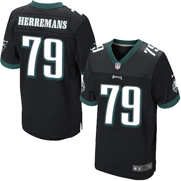 Men Nike Philadelphia Eagles #79 Todd Herremans Elite Black Alternate NFL Jersey