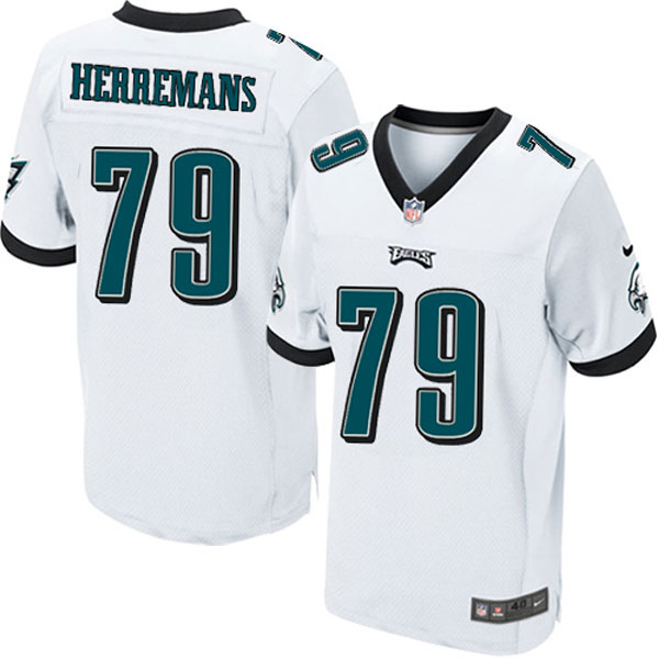 Men Nike Philadelphia Eagles #79 Todd Herremans Elite White NFL Jersey