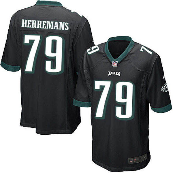 Men Nike Philadelphia Eagles #79 Todd Herremans Game Black Alternate NFL Jersey