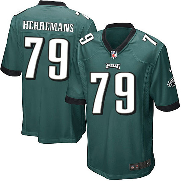 Men Nike Philadelphia Eagles #79 Todd Herremans Game Midnight Green Team Color NFL Jersey