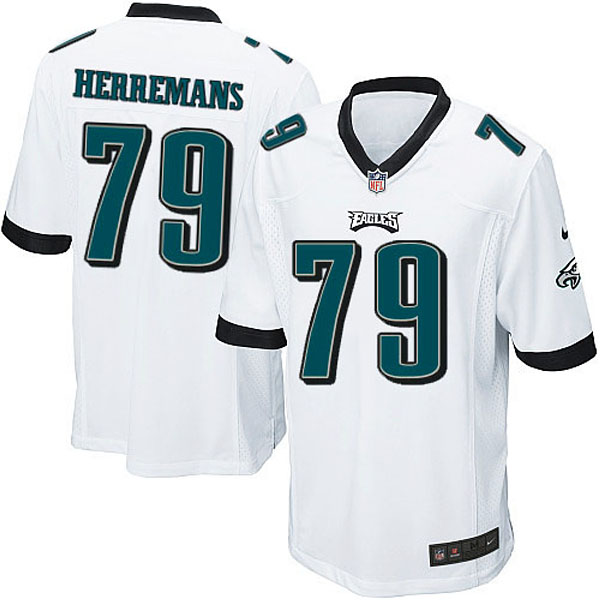 Men Nike Philadelphia Eagles #79 Todd Herremans Game White NFL Jersey