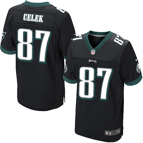 Men Nike Philadelphia Eagles #87 Brent Celek Elite Black Alternate NFL Jersey