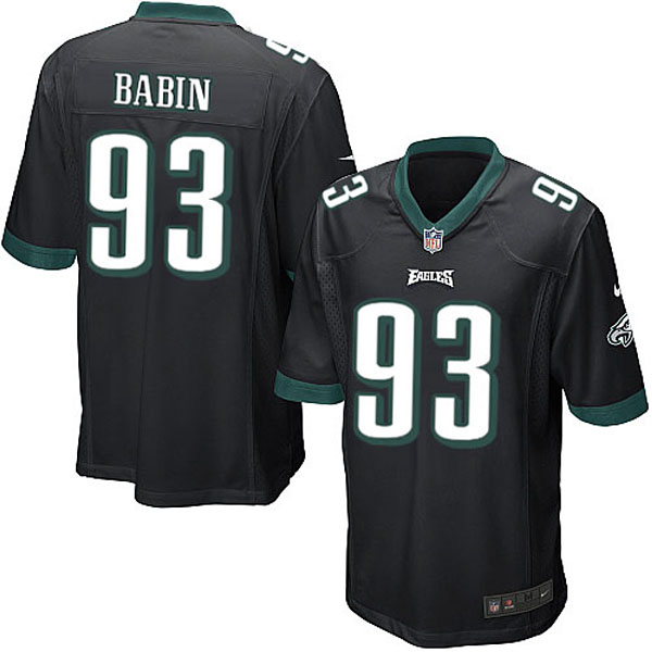 Men Nike Philadelphia Eagles #93 Jason Babin Game Black Alternate NFL Jersey