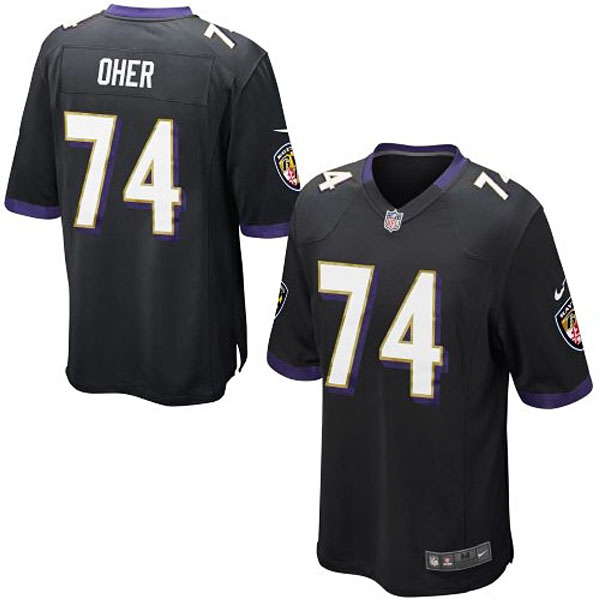 Nike Michael Oher Baltimore Ravens #72 Youth Game Jersey-Black