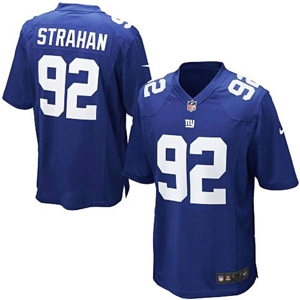 Mens New York Giants #92 Michael Strahan Nike Royal Retired Player Game Jersey