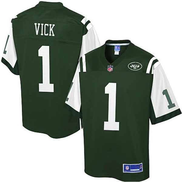 Men's New York Jets #1 Michael Vick Pro Line Team Color Jersey