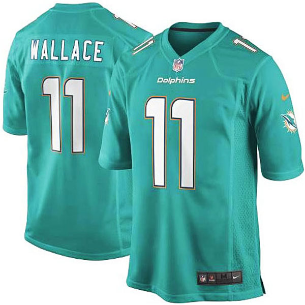 Mens Miami Dolphins #11 Mike Wallace Nike Aqua Game Jersey