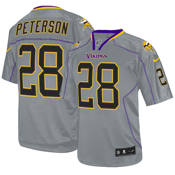 Minnesota Vikings Mens Adrian Peterson Grey Game Jersey