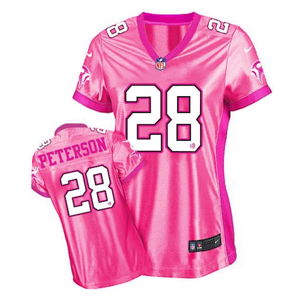 Minnesota Vikings Womens Adrian Peterson Pink Elite New Be Luvd Jersey