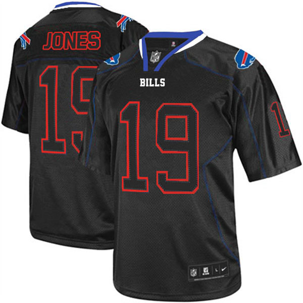 NFL Buffalo Bills Men Donald Jones Black Elite Lights Out Jersey