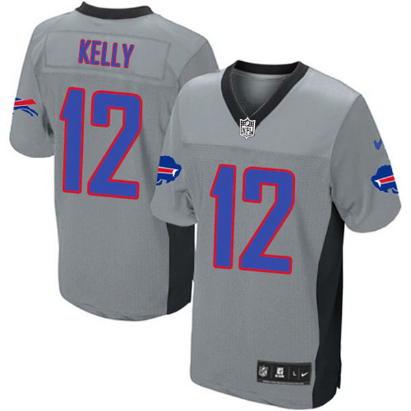 NFL Buffalo Bills Men Jim Kelly Grey Elite Jersey