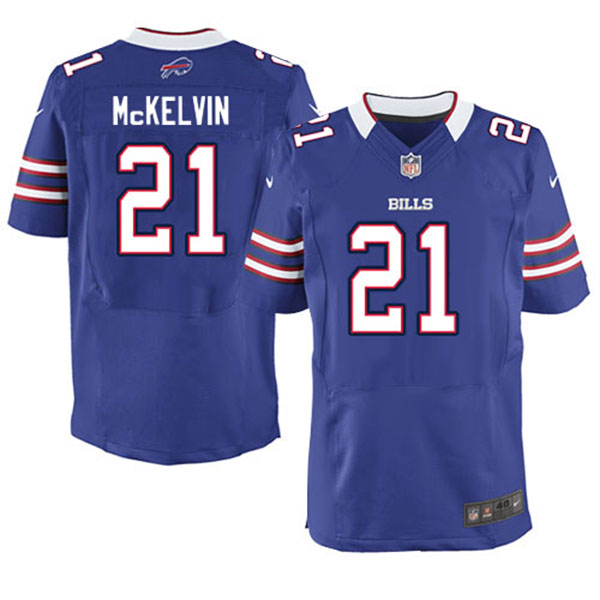 NFL Buffalo Bills Men Leodis McKelvin Blue Elite Jersey