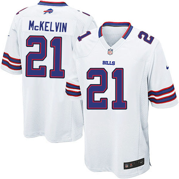 NFL Buffalo Bills Men Leodis McKelvin White Game Jersey