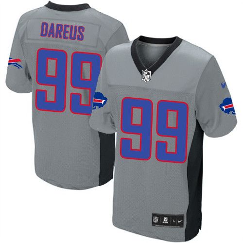 NFL Buffalo Bills Men Marcell Dareus Grey Elite Shadow Jersey