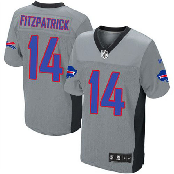 NFL Buffalo Bills Men Ryan Fitzpatrick Grey Elite Shadow Jersey