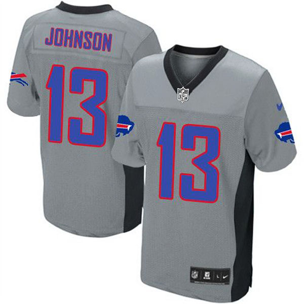 NFL Buffalo Bills Men Steve Johnson Grey Elite Shadow Jersey