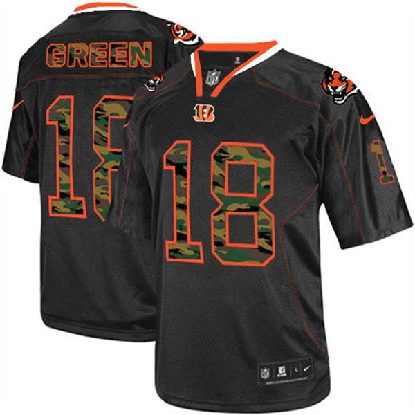 NFL Cincinnati Bengals Men A.J. Green Elite Black Camo Fashion Jersey