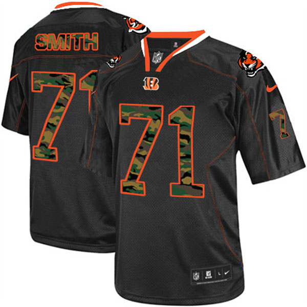 NFL Cincinnati Bengals Men Andre Smith Game Black Camo Fashion Jersey