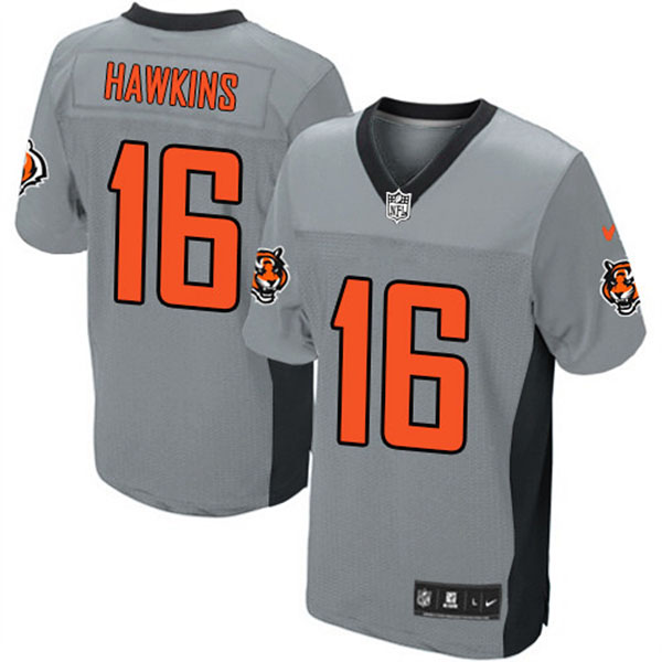 NFL Cincinnati Bengals Men Andrew Hawkins Game Grey Shadow Jersey