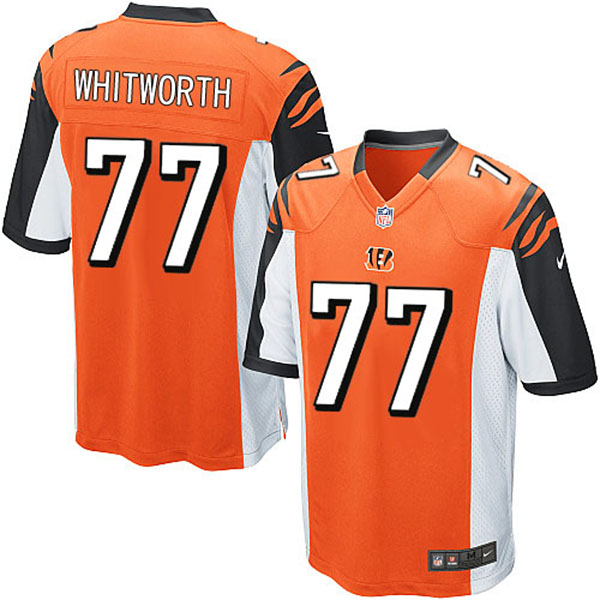 NFL Cincinnati Bengals Men Andrew Whitworth Game Orange Jersey