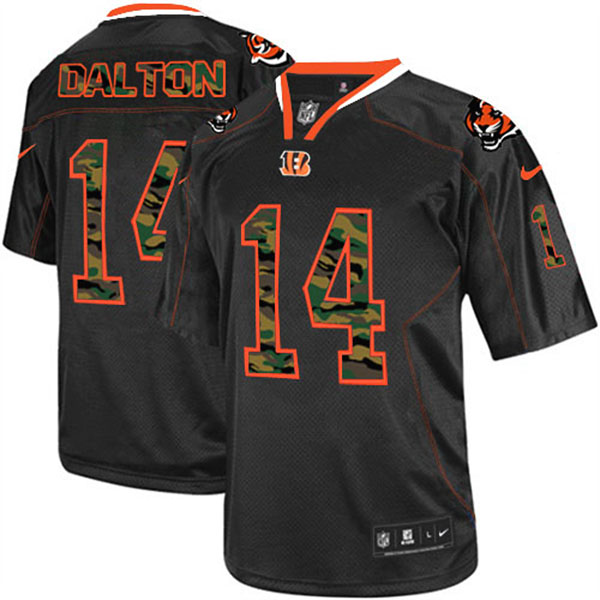 NFL Cincinnati Bengals Men Andy Dalton Elite Black Camo Fashion Jersey