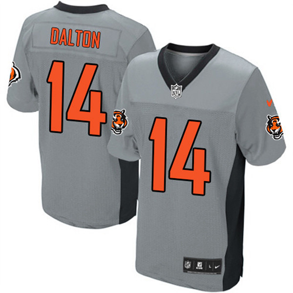 NFL Cincinnati Bengals Men Andy Dalton Elite Grey Shadow Jersey