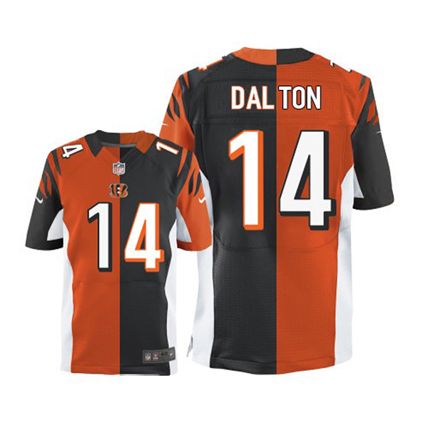 NFL Cincinnati Bengals Men Andy Dalton Elite Two Tone Team Alternate Jersey