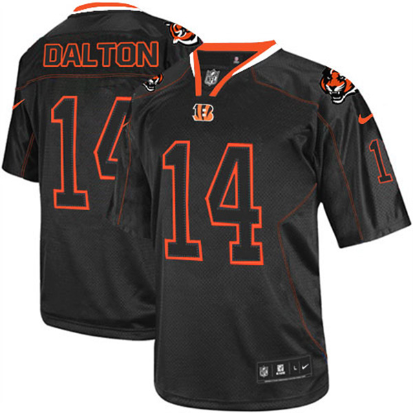 NFL Cincinnati Bengals Men Andy Dalton Game Black Lights Out Jersey