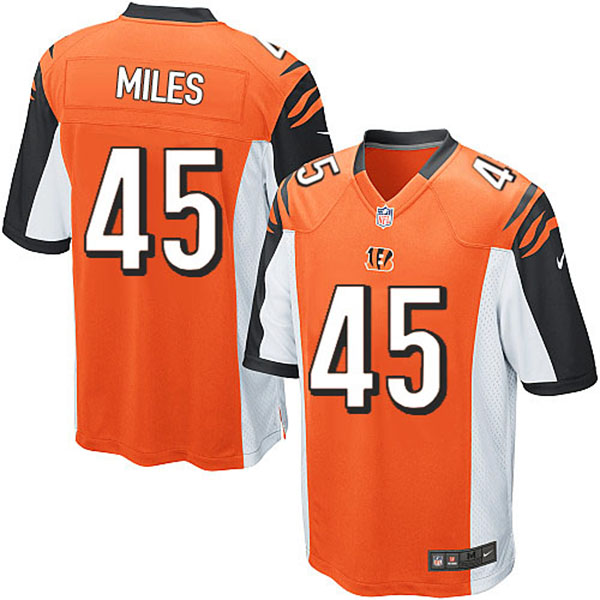 NFL Cincinnati Bengals Men Jeromy Miles Game Orange Jersey