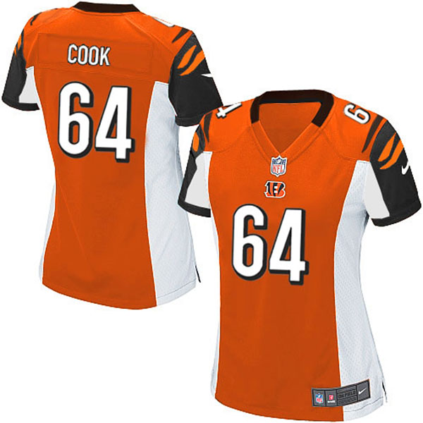 NFL Cincinnati Bengals Women Kyle Cook Game Orange Jersey